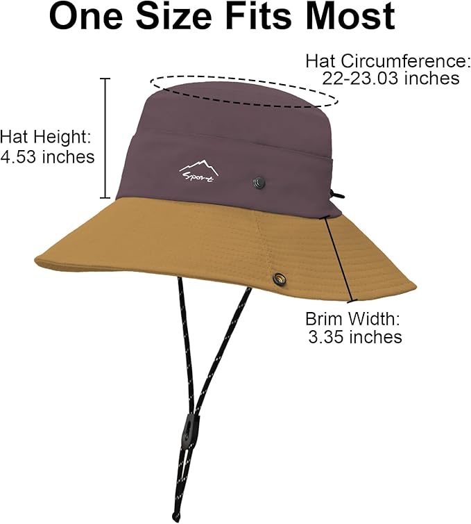 Sun Hats for Women Bucket Hat UV Protection Fishing Hat Wide Brim Safari Hats 2 in 1 Zip-Off Sun Visor Hats UPF 50+