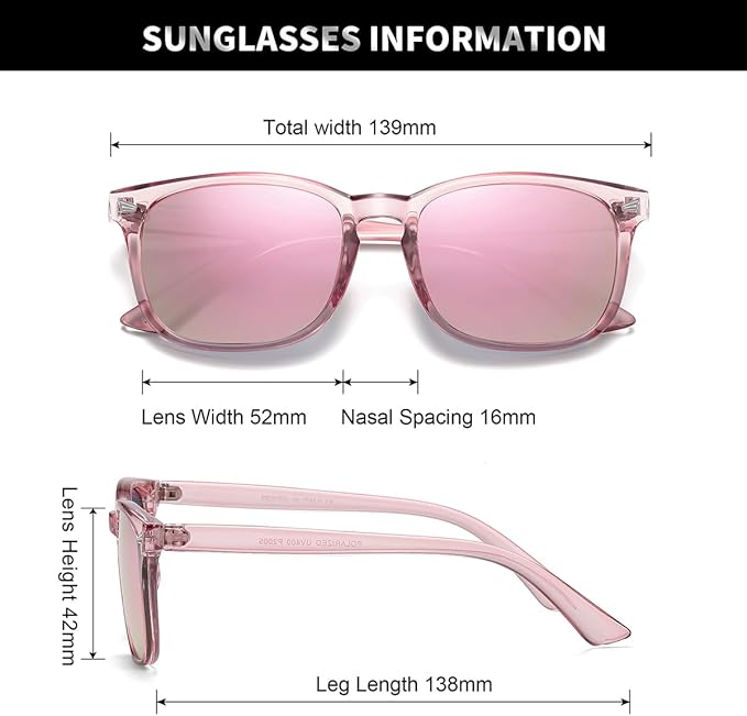 DUSHINE Polarized Sunglasses for Women Classic Retro Style UV400 Protection