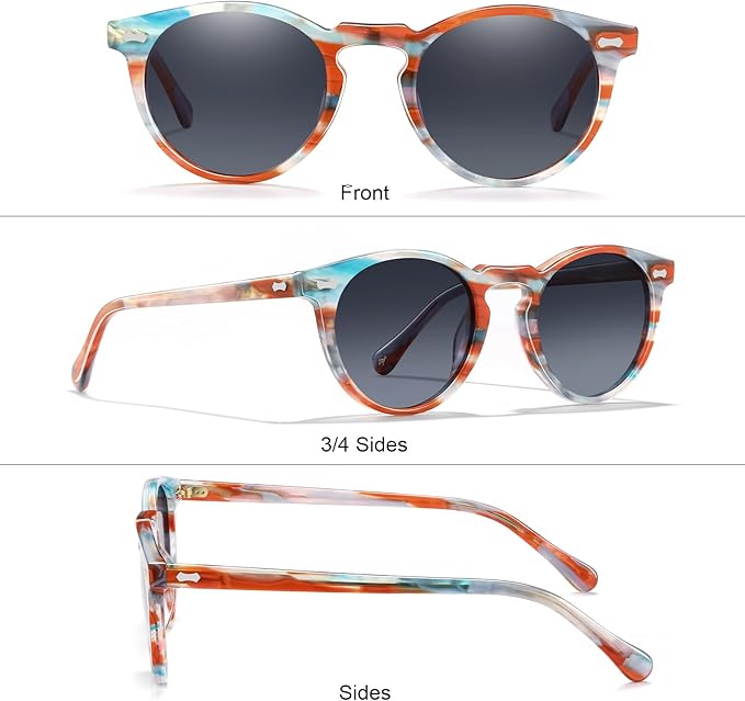 CARFIA Polarized Sunglasses for Women UV Protection Small Face Acetate Frame CA5288