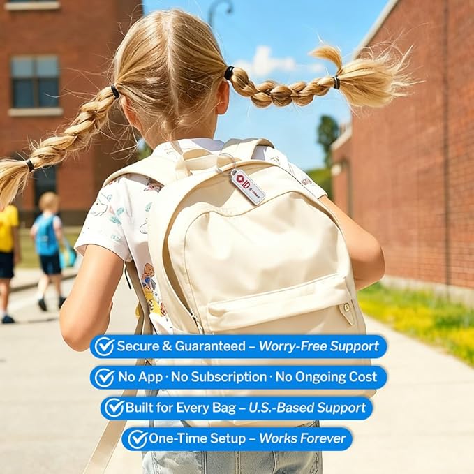 Forge Lost and Found Luggage Tags, Global Luggage Tracking Tag, WorldTracer Compatible, Travel Sentry Powered Baggage ID System for Luggage, Bags, Suitcases, and More (Whit 2 PK Small)