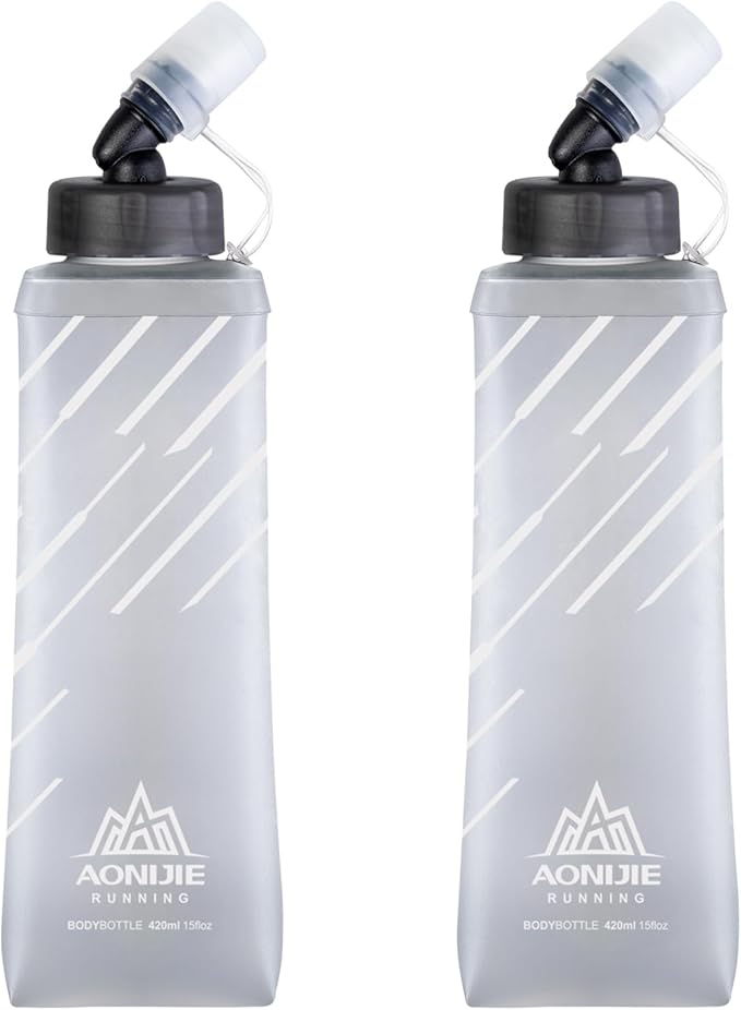 Azarxis TPU Soft Flask Collapsible Water Bottles BPA-Free 250ml 350ml 500ml 600ml for Hydration Vest Pack Running Hiking Cycling Climbing
