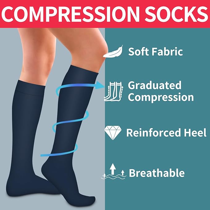Laite Hebe 4 Pairs-Compression Socks for Women&Men Circulation-Best Support for Nurses,Running,Athletic