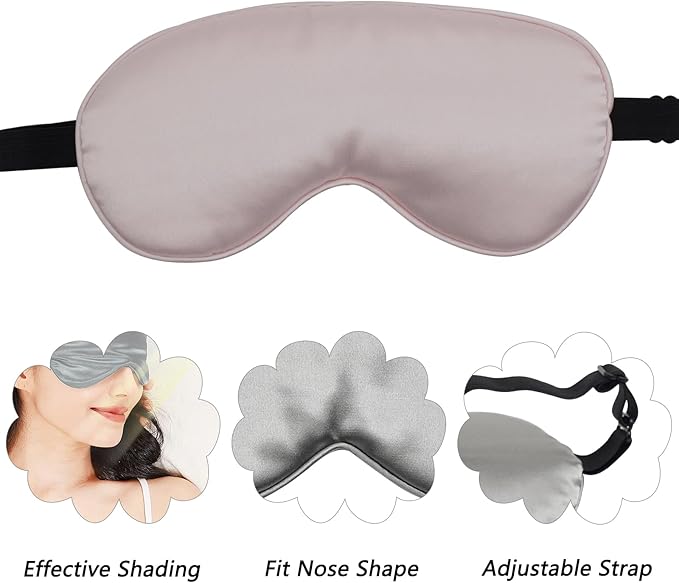 4 Pack Eye Mask for Sleeping Silky Soft Satin Blindfold Adjustable Strap Night Eye Cover for Women Men