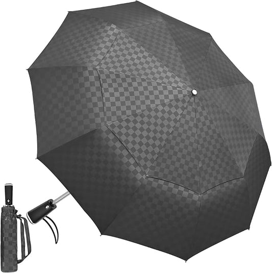 Satol 46/54/62 Inch Large Golf Umbrella, Windproof 10 Ribs Automatic Open/Close Oversize Double Canopy Vented Portable Folding Travel Umbrellas, UPF 50+ Sun & Rain Compact Umbrellas for Outdoor