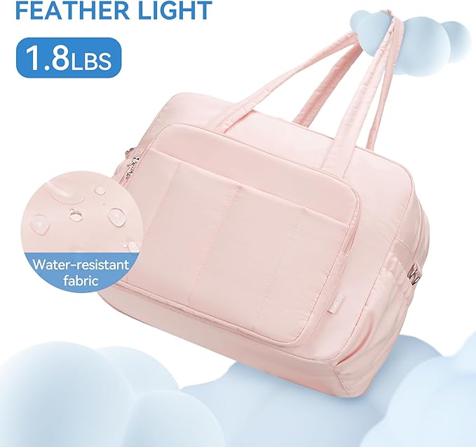 CLUCI Weekender Travel Bag for Women Puffer Tote Bag Carry On Duffle Overnight Bags with Shoe Compartment