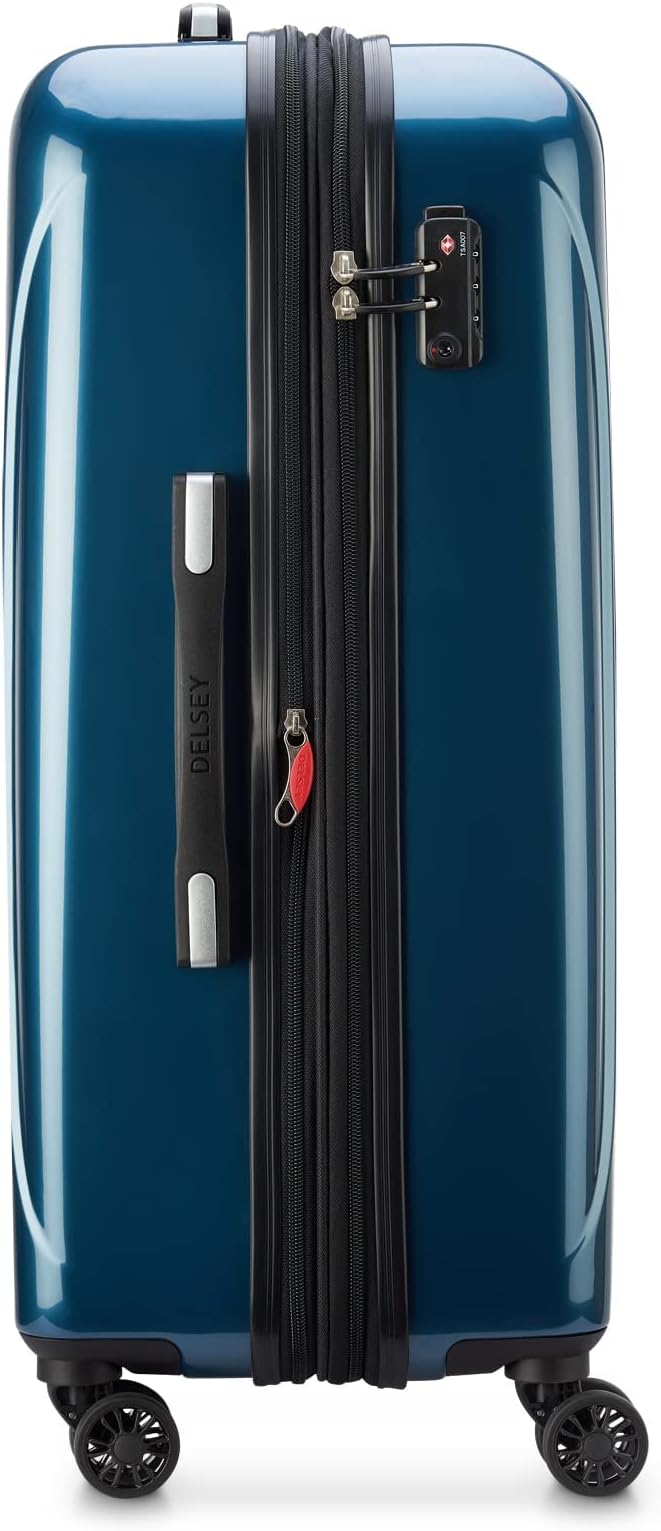 DELSEY PARIS Helium Aero Hardside Expandable Luggage with Spinner Wheels, Teal, Checked-Medium 24 Inch