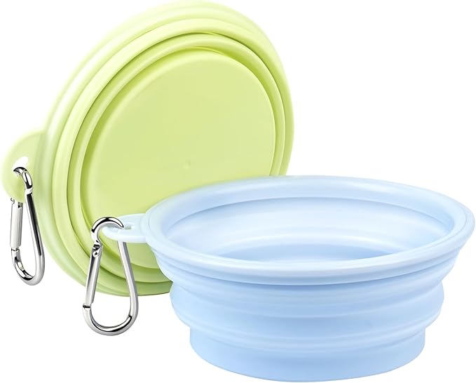 Collapsible Dog Water Bowls for Travel,Portable Dog Bowls with Hook 350ML 2 Packs,Outdoor Pet Feeding Bowls, Pet Essentials