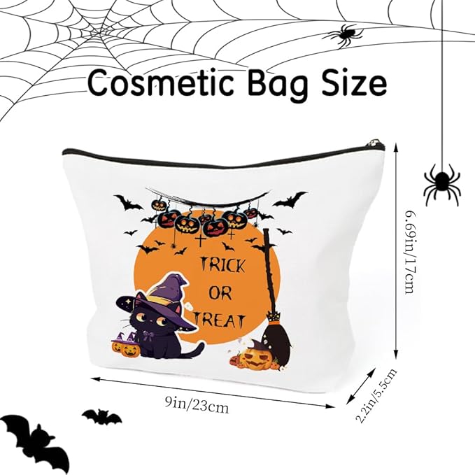 Halloween Bag Gifts for Women Gifts for Teens Trick or Treat Bags Boo Basket Stuffers for Women Holloween Cosmetic Bag Cute Stuff for Teen Girls Mini Makeup Bag Funny Gift for Adults