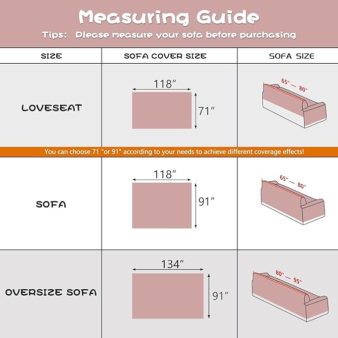 MEETSKY Couch Covers for 3 Cushion Couch Sofa Washable Cat Scratch Proof Sectional Couch Covers L Shape Sofa Cover Slipcovers Couch Furniture Protector for Pets Dogs Kids, 91" x 118", Pink
