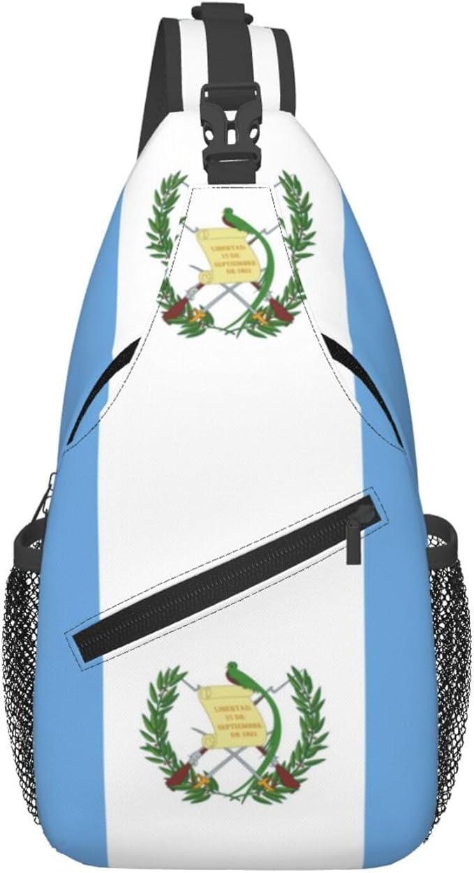 Guatemalan Flag Sling Bag Multipurpose Crossbody Sling Backpack Travel Cycling Hiking Shoulder Bag For Women Men
