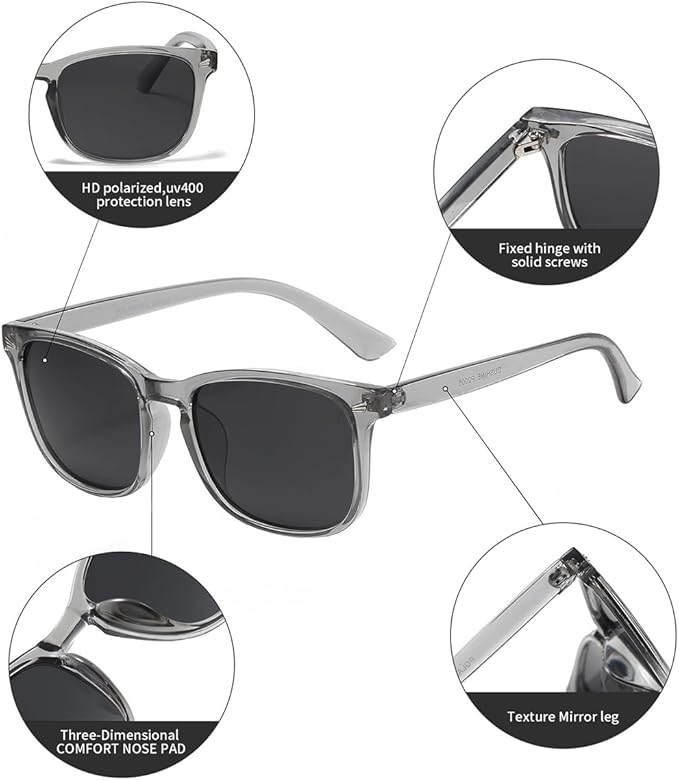 DUSHINE Polarized Sunglasses for Women Classic Retro Style UV400 Protection