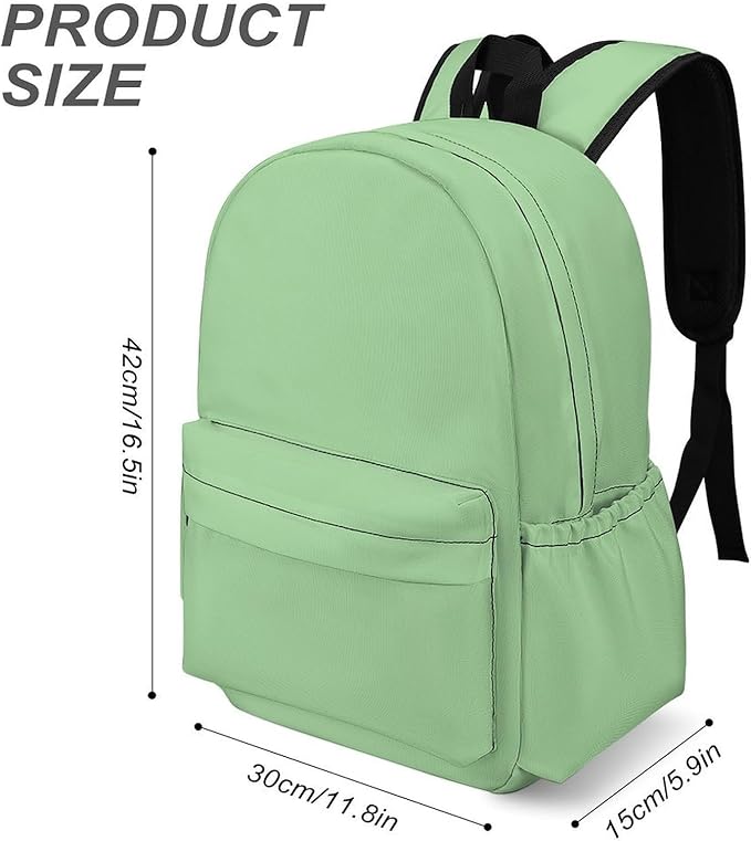 Pale Luxury Green Backpack Adult Travel Daybag for Women Men College Backpack for Vacation Hiking Camping Bag