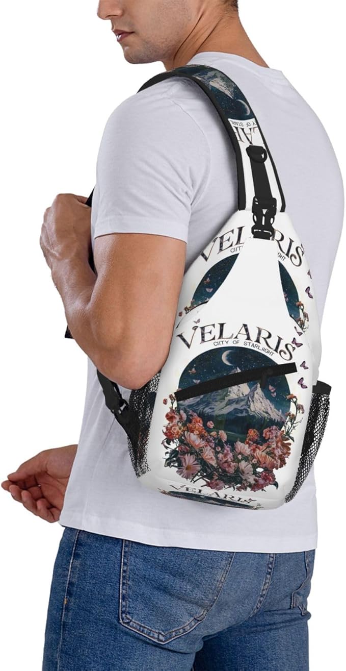 Velaris The City Of Starlight - The Night Court Fantasy Aesthetic Crossbody Bag Trendy Sling Bag Bakpack Casual Chest Bags Daypack For Hiking Walking Travel Running(4)