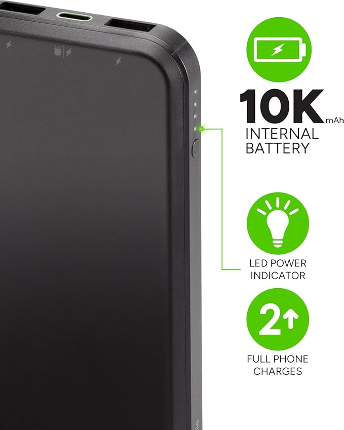 Mophie powerstation prime10 - Portable Power Bank with 10,000mAh Internal Battery, 18W USB-C PD Fast Charging, Charge 3 Devices Simultaneously, LED Power Indicator - Black & White Camo