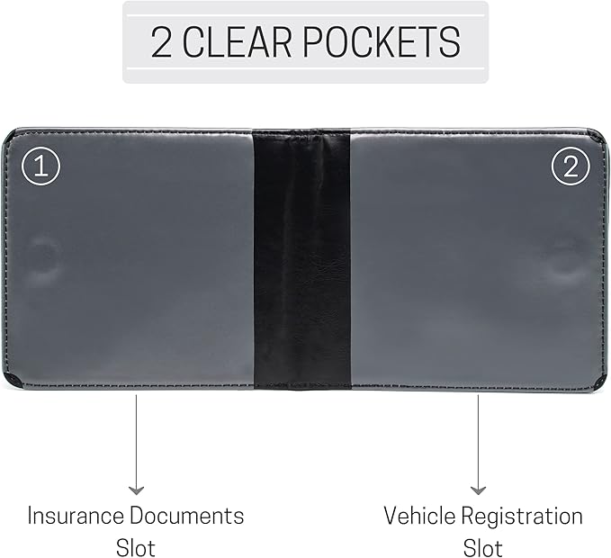CANOPUS Car Registration and Insurance Holder, Magnetic Closure, Embossed Card Document Holder, Vehicle Glove Box Organizer, Wallet for Auto, SUV, Motorcycle, Truck, Waterproof, Car Model