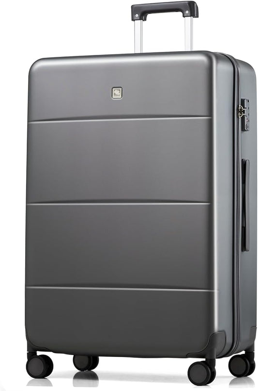 Hanke 28 Inch Luggage with Spinner Wheels Large Travel Suitcase Tsa Hard Case Luggage for Women Men Rolling Checked Luggages(Graphite Grey)