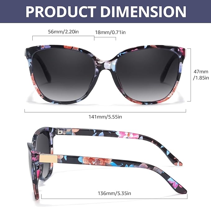 FIMILU Polarized Sunglasses for Women, Trendy Fashion Sun Glasses Square Retro Glasses UV Protection for Daily Outdoor 2pack
