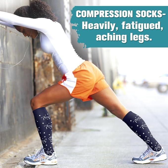 Laite Hebe Compression Socks for Women & Men Circulation(6 pairs)-Graduated Supports Socks for Running, Athletic Sports