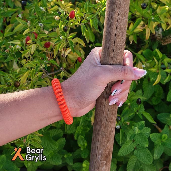 Bear Grylls Mosquito Repellent Bracelets – Natural Essential Oils | Family Pack (10‑Pack) | Child‑Friendly | Non‑Toxic | Reusable Outdoor Wristbands | Individually Wrapped