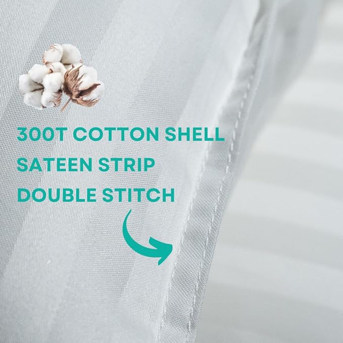 kinder Fluff Toddler Pillows (2pk) 13x18in- The only Pillow for Kids 300T Cotton Shell & Down Alternative Fill - Machine Washable, Ideal Cushion for Kids Above 2 Years - White- S