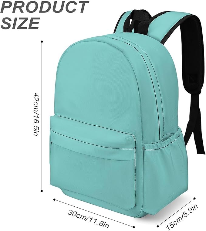 Pale Cyan Backpack Adult Travel Daybag for Women Men College Backpack for Vacation Hiking Camping Bag
