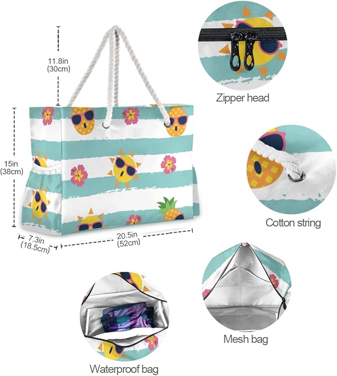 senya Large Beach Shoulder Bags Canvas Tote Water Resistant for Gym Travel Daily