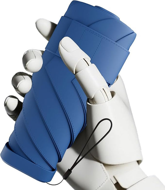 Windproof Mini Travel Folding Umbrella - UPF 50+ Sun & Rain Protection, Small Compact Lightweight Design Fits in Pocket or Bag, Eco-Friendly Fabric Wallet Umbrella for Commuter, Men Women Boys Girls