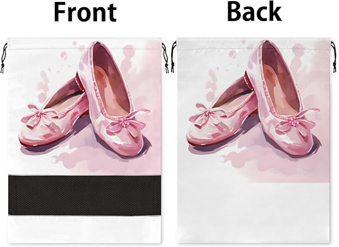 Dance Travel Shoe Bag Waterproof Portable Shoe Bags for Storage with Drawstring,Breathable Mesh Washing Organizer for Laundry Sneakers Boots Dance Shoes