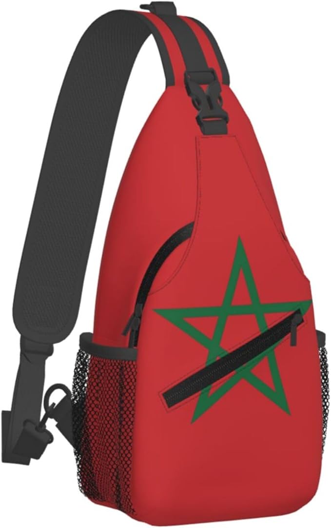 GJXFLSY Morocco Flag Sling Backpack Crossbody Bag Casual Chest Bags Travel Hiking Daypack Shoulder Bag for Women Men