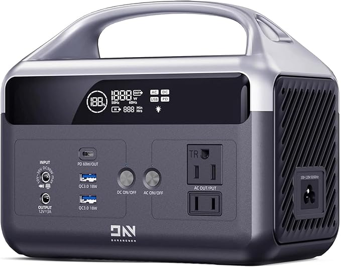 Portable Power Station 300W (600W Surge), 192Wh Solar Generator with LiFePO4 Battery, 2 AC Outlets & 2H Fast Charging – 60,000mAh Power Bank for Camping, Emergency