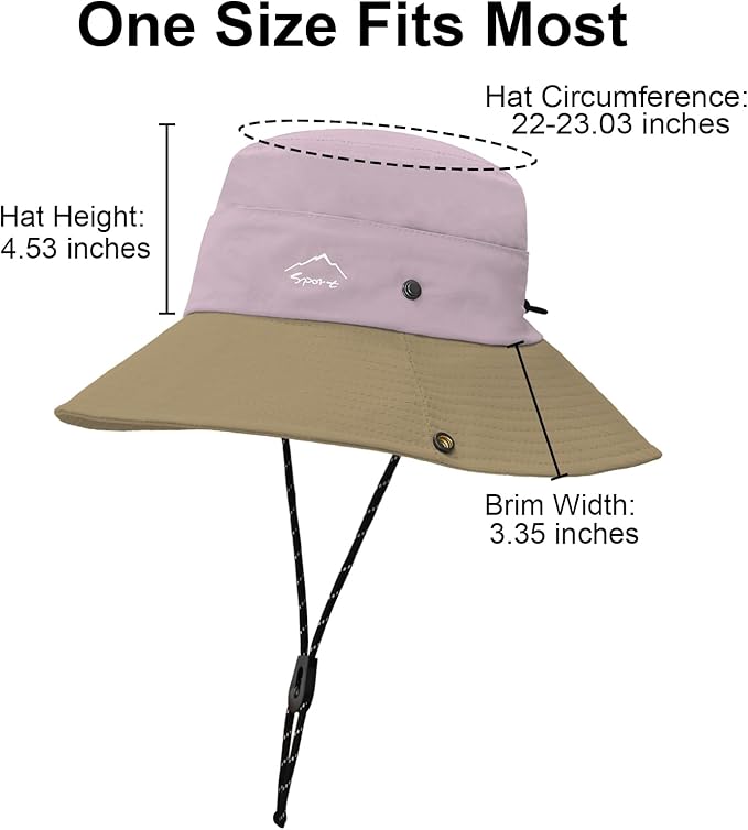 Sun Hats for Women Bucket Hat UV Protection Fishing Hat Wide Brim Safari Hats 2 in 1 Zip-Off Sun Visor Hats UPF 50+
