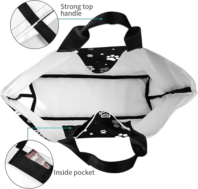 Large Tote Bag for Women Portable Beach Bag Reusable Grocery Bags Funny Gift Bag for Shopping Gym Travel