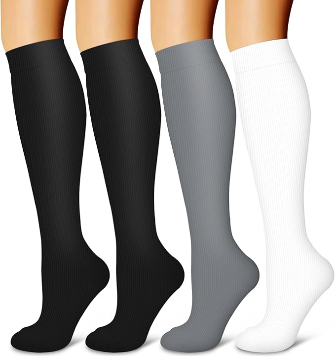Laite Hebe 4 Pairs-Compression Socks for Women&Men Circulation-Best Support for Nurses,Running,Athletic