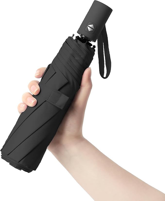 BAODINI Small UV Protection Travel Umbrella Compact for Rain and Sun UPF 50+ Windproof Portable 42 inch Umbrella for Women and Men