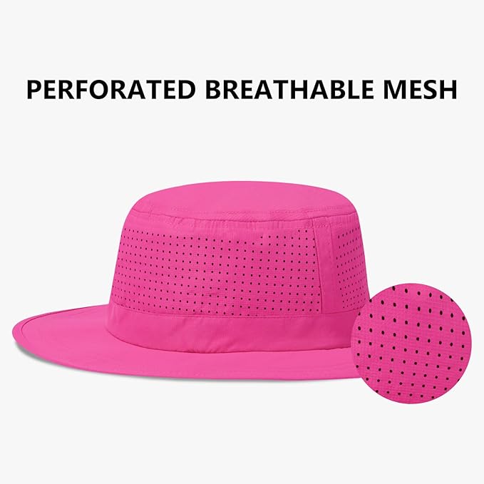 UPF 50+ Bucket Sun Hat with Laser Perforated Mesh Cooling Adjustable Breathable Lightweight for Outdoor Men Women