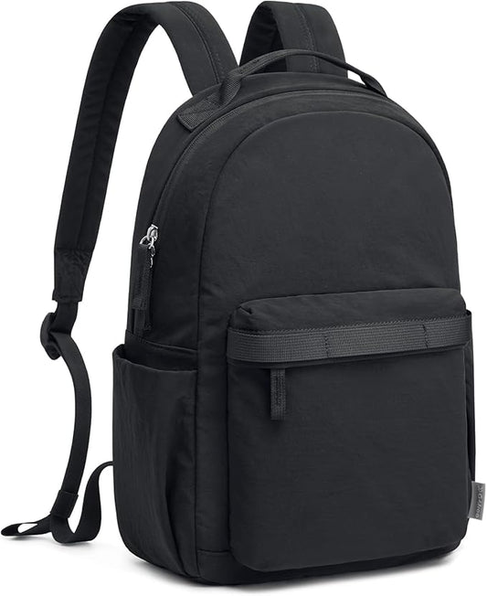 G4Free Small Nylon Backpack for Women Men, Lightweight Backpack Daypack for Travel Work Hiking, Black