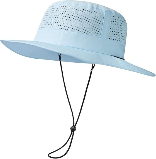UPF 50+ Bucket Sun Hat with Laser Perforated Mesh Cooling Adjustable Breathable Lightweight for Outdoor Men Women