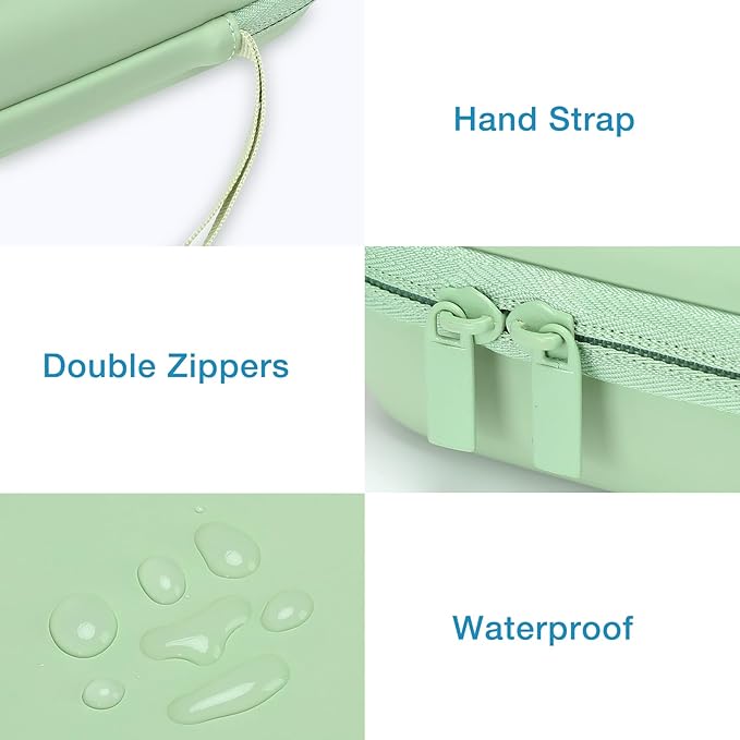 MOSISO Electronic Organizer Travel Case Compatible with MacBook Power Adapter, Compatible with Magic Mouse & Pencil, SD Card, USB Flash Disk with 4 Modular Insert & 2 Cable Tie & Snap Hook, Green