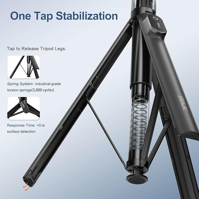 66" Automatic Phone Tripod Stand with Remote, Cell Phone Tripod for iPhone Video Recording & Live Streaming, Adjustable Selfie Stick Tripod for Content Creators, Vloggers (Black)