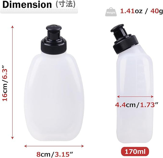 Azarxis Running Water Bottles Flask BPA Free Leakproof Hydration Vest Packs Waist Belt Replacement for Triathlon Marathon Hiking Cycling Climbing Runner