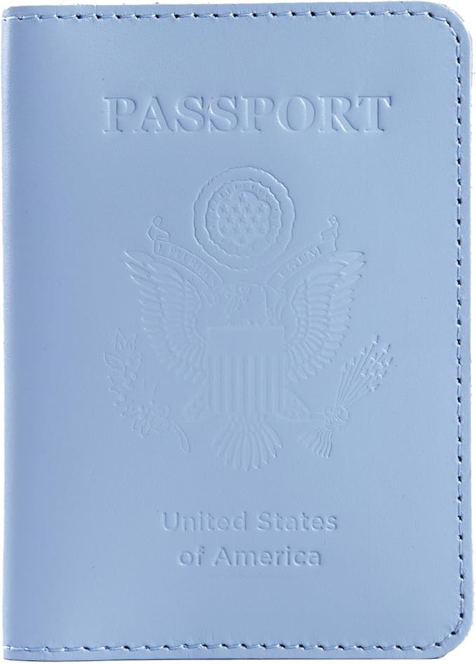 INCARNE US Passport Cover Clear - Travel Passport Wallet - Leather Passport Holder for Women Men Family with Card Slots & Note Compartmen - Sleeve Protector - Genuine Leather - Classic Light Brown