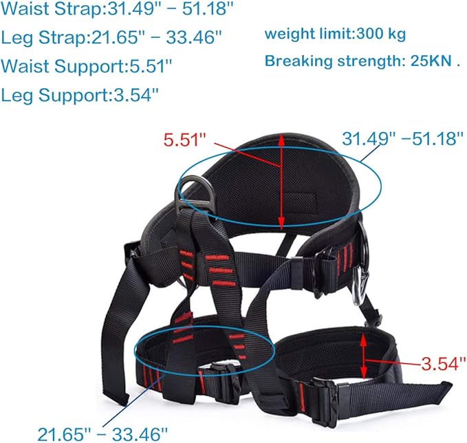 HeeJo Climbing, Safety Safe Seat Belt for Outdoor Tree Climbing, Outward Band Expanding Training Large Size,Climbing Gear