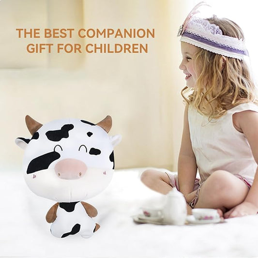 Kids Travel Pillow - 2-in-1 Deformable Kids Neck Pillow for Traveling, Soft U-Shaped Pillow with Adorable Animal Design, Comfy Sleep and Play, Ideal for Airplanes and Traveling-Milk Cow