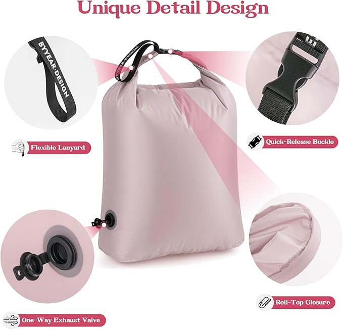 Travel Laundry Bag for Dirty Clothes, Waterproof Travel Compression Bags for Packing, Moisture-resistant Vacuum Storage Bag, Space-Saving Laundry Storage Organizer for Cruise, Swimming, Gym