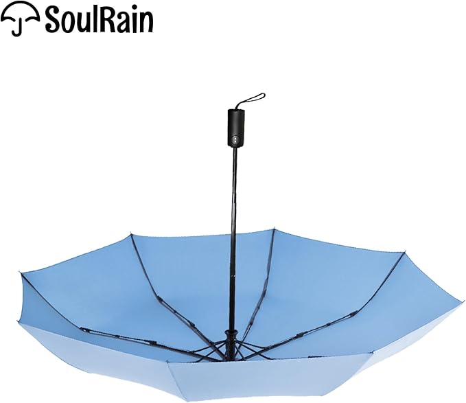 SoulRain Travel Umbrella - Compact Umbrella for Rain - Perfect Large Auto Folding Umbrella - Ideal Car umbrella, Small umbrella, and Travel Companion