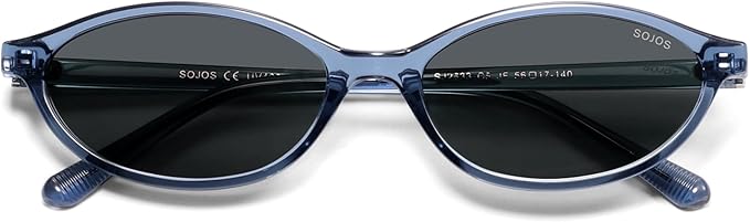 SOJOS TR90 Ultra Light Flexible Sunglasses for Women Retro Oval Polarized Cat Eye Vintage Shades UV400 Protection Comfort Fit
