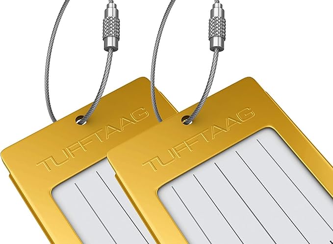 Luggage Tags Business Card Holder by TUFFTAAG - Durable Travel ID Bag Tag in Multiple Color Options, Perfect for Suitcases, Backpacks, and Carry-Ons, Easy Identification, Secure and Stylish