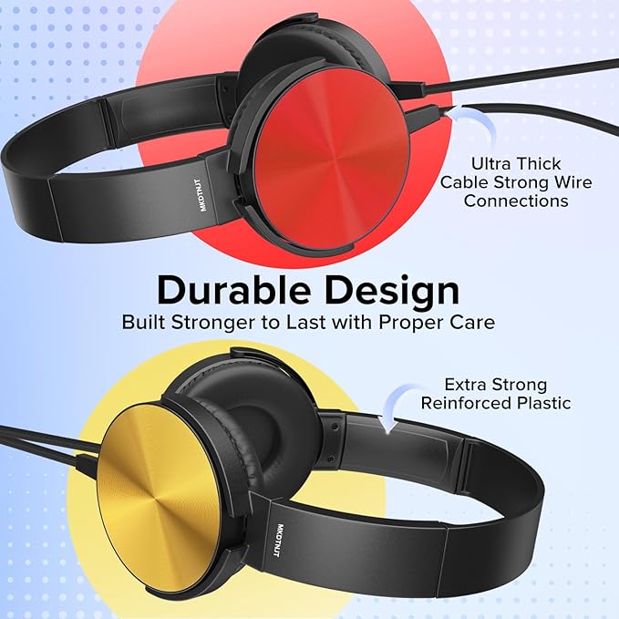 Bulk Headphones for Classroom School Student,24 Pack Durable Wired Kids On-Ear Earphones,3.5mm Plug for Computer,Kindle Fire,Chromebook,Laptop,Mobile Phone(HTC004,Colorful)