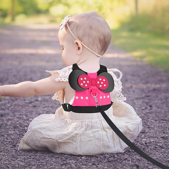 Accmor Toddler Harness Leash, Cute Kids Leash + Anti Lost Wrist Link, 3 in1 Adorable Baby Leash Child Walking Harness Wristband Assistant Strap Mini Belt Protector for Girls to Outdoor Travel