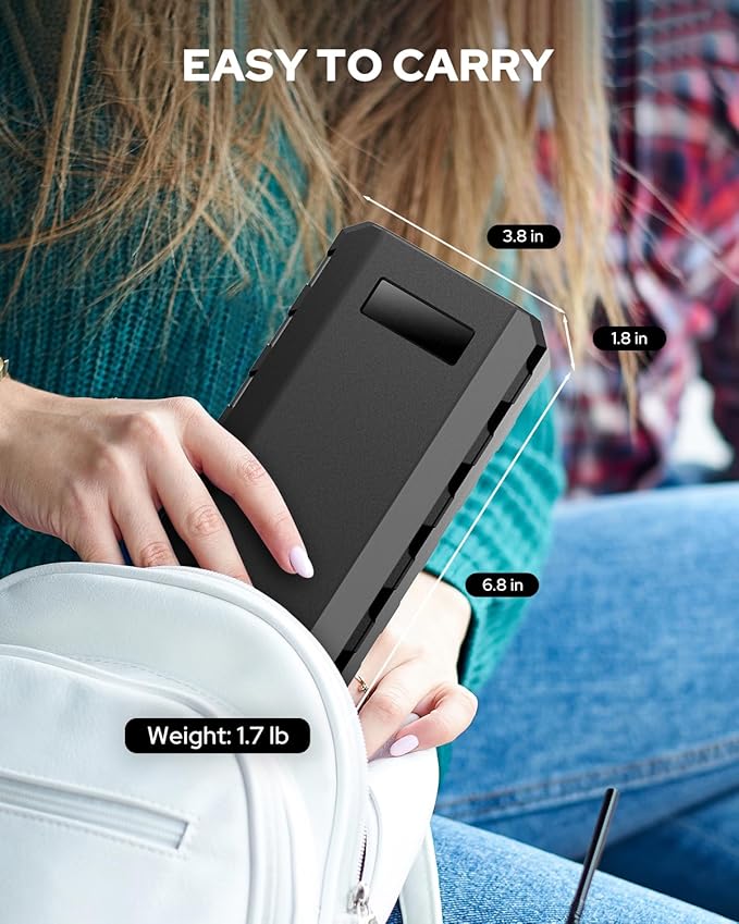 SinKeu Laptop Power Bank with AC Outlet, 65W/110V Portable Laptop Charger with QC3.0 USB*1/USB-C *1, 88.8Wh/24000mAh Portable Power Bank Fast Charging for Camping Travel Home Power Backup